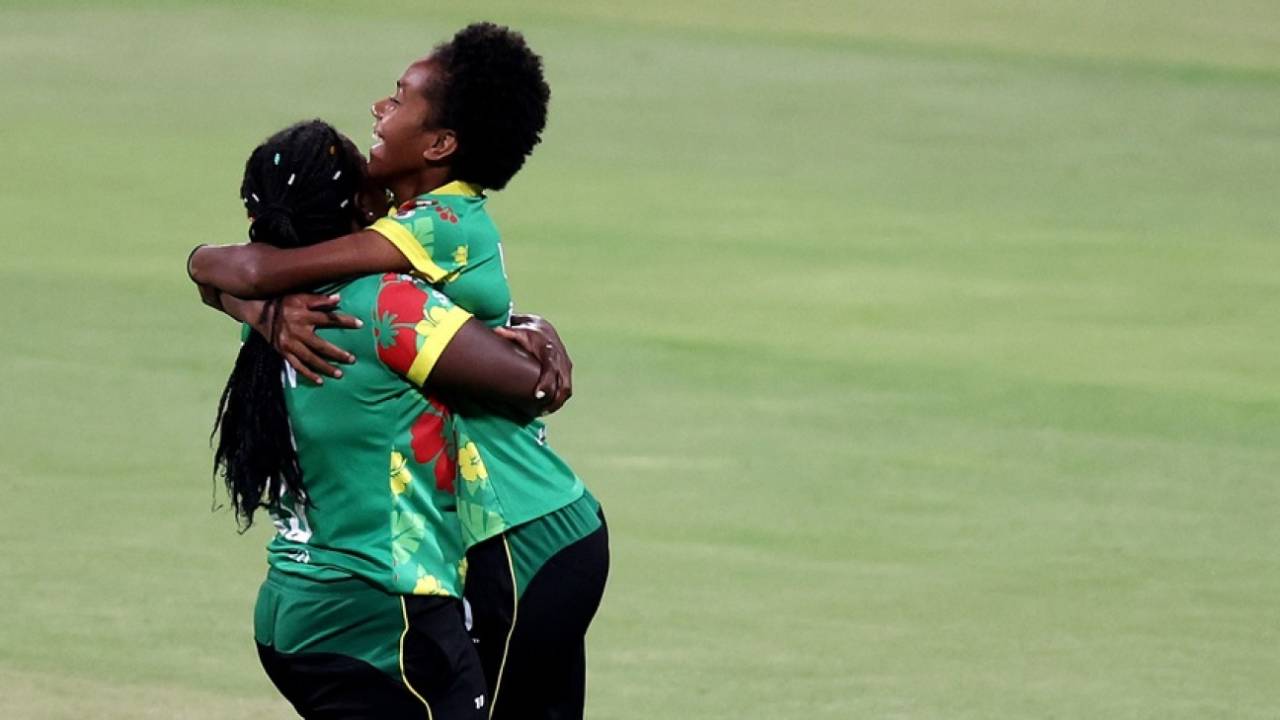 Vanessa Vira celebrates a wicket, Zimbabwe vs Vanuatu, Women's T20 World Cup Qualifier, Group B, Abu Dhabi, April 25, 2024