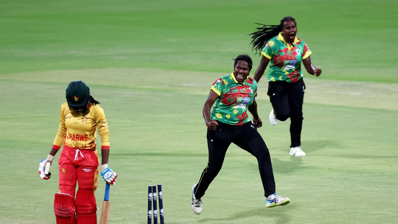 Rachel Andrew is picked up 2 for 10, Zimbabwe vs Vanuatu, Women's T20 World Cup Qualifier, Group B, Abu Dhabi, April 25, 2024