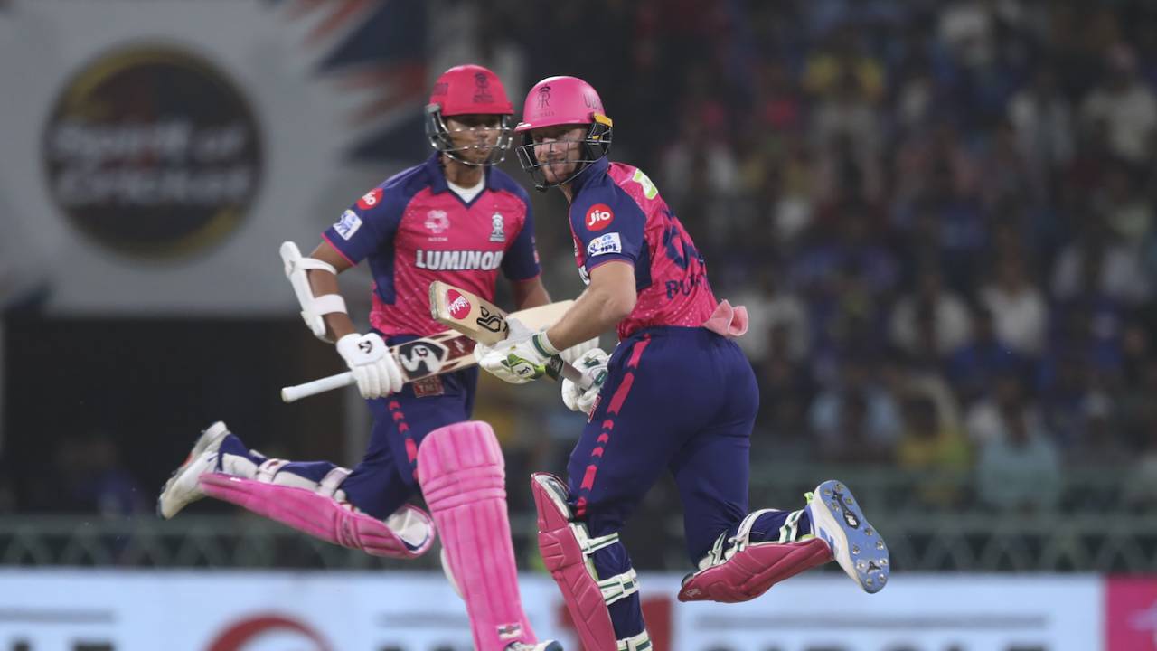 Jos Buttler and Yashasvi Jaiswal put on 60 off 35 balls for the first wicket