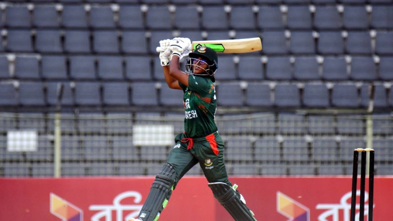 Murshida Khatun top scored with 46 off 49 balls, Bangladesh vs India, 2nd women's T20I, Sylhet, April 30, 2024