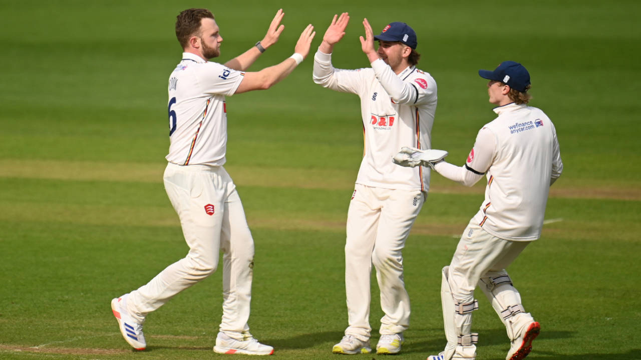 Sam Cook claimed five wickets as Essex hit back against Somerset, Somerset vs Essex, County Championship, Division One, Taunton, May 3, 2024