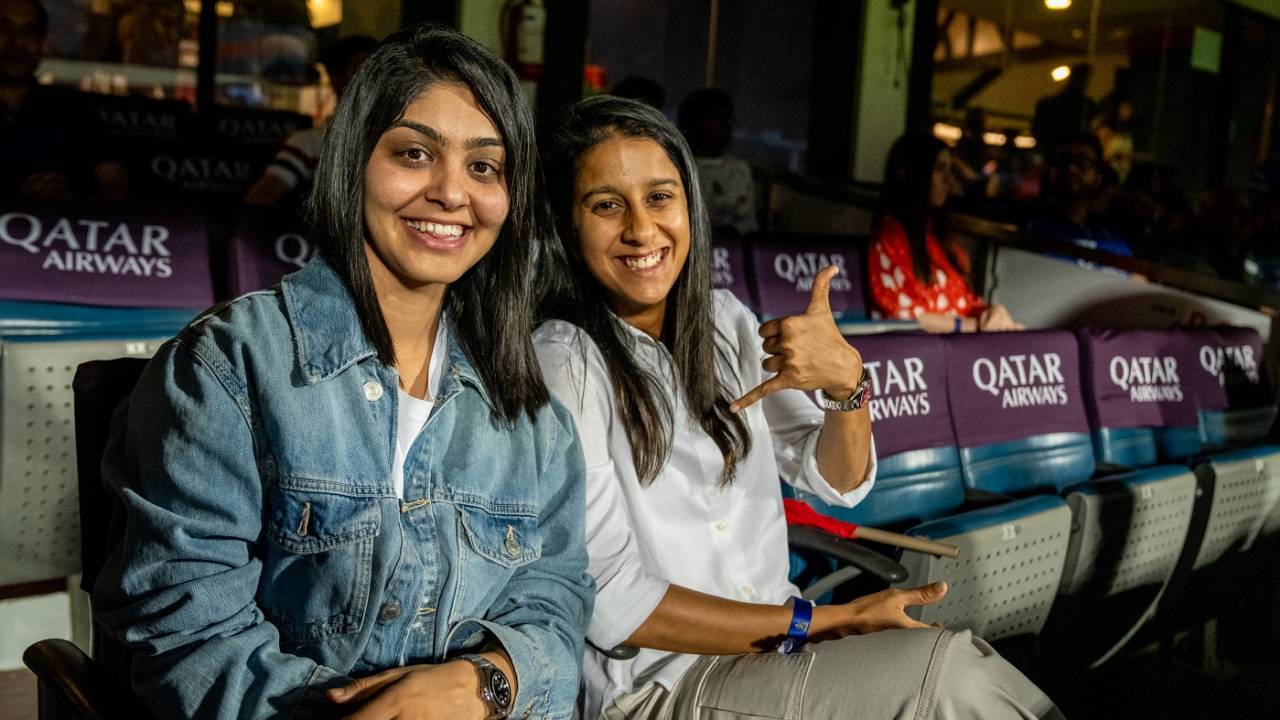 Harleen Deol and Jemimah Rodrigues were in attendance at the Chinnaswamy Stadium, Royal Challengers Bengaluru vs Gujarat Titans, IPL 2024, Bengaluru, May 4, 2024