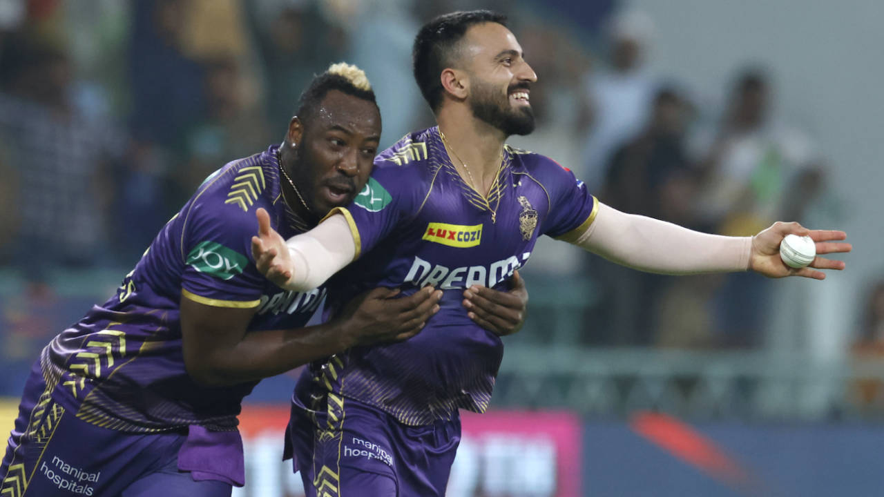 Ramandeep Singh celebrates after taking a back-tracking blinder, Lucknow Super Giants vs Kolkata Knight Riders, IPL 2024, Lucknow, May 5, 2024