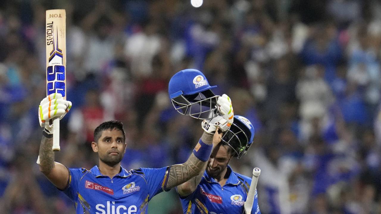 Job done - a win for his team and the century in the bag, it was a good evening for Suryakumar Yadav, Mumbai Indians vs Sunrisers Hyderabad, IPL 2024, Mumbai, May 6, 2024 