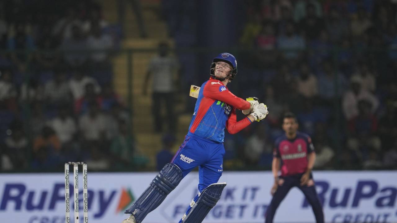 Jake Fraser-McGurk smashed seven fours and three sixes in his 20-ball fifty, Delhi Capitals vs Rajasthan Royals, IPL 2024, Delhi, May 7, 2024