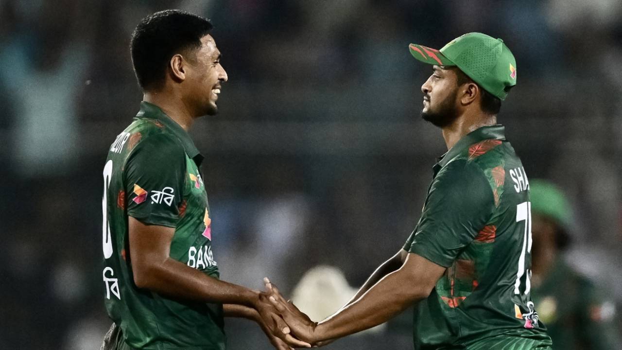 Mustafizur Rahman and Shakib Al Hasan shared seven wickets, Bangladesh vs Zimbabwe, 4th T20I, Dhaka, May 10, 2024 