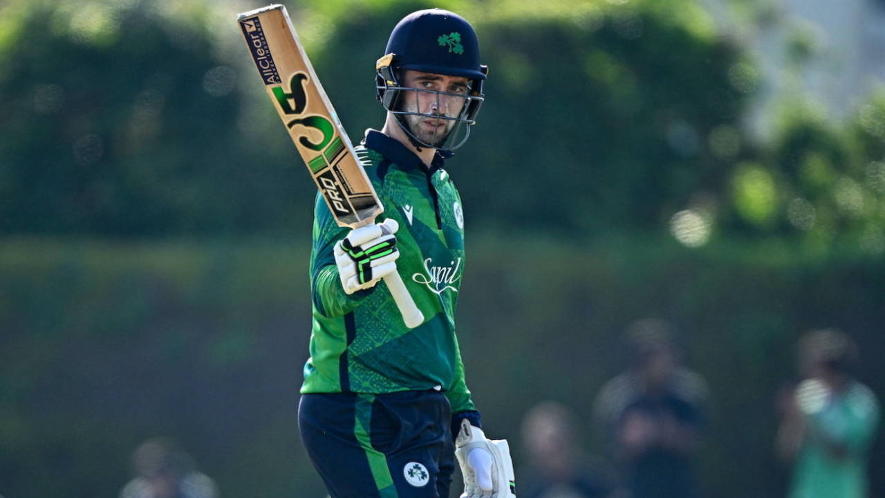 Andy Balbirnie reached fifty in the 12th over, Ireland vs Pakistan, 1st men's T20I, Clontarf, Dublin, May 10, 2024