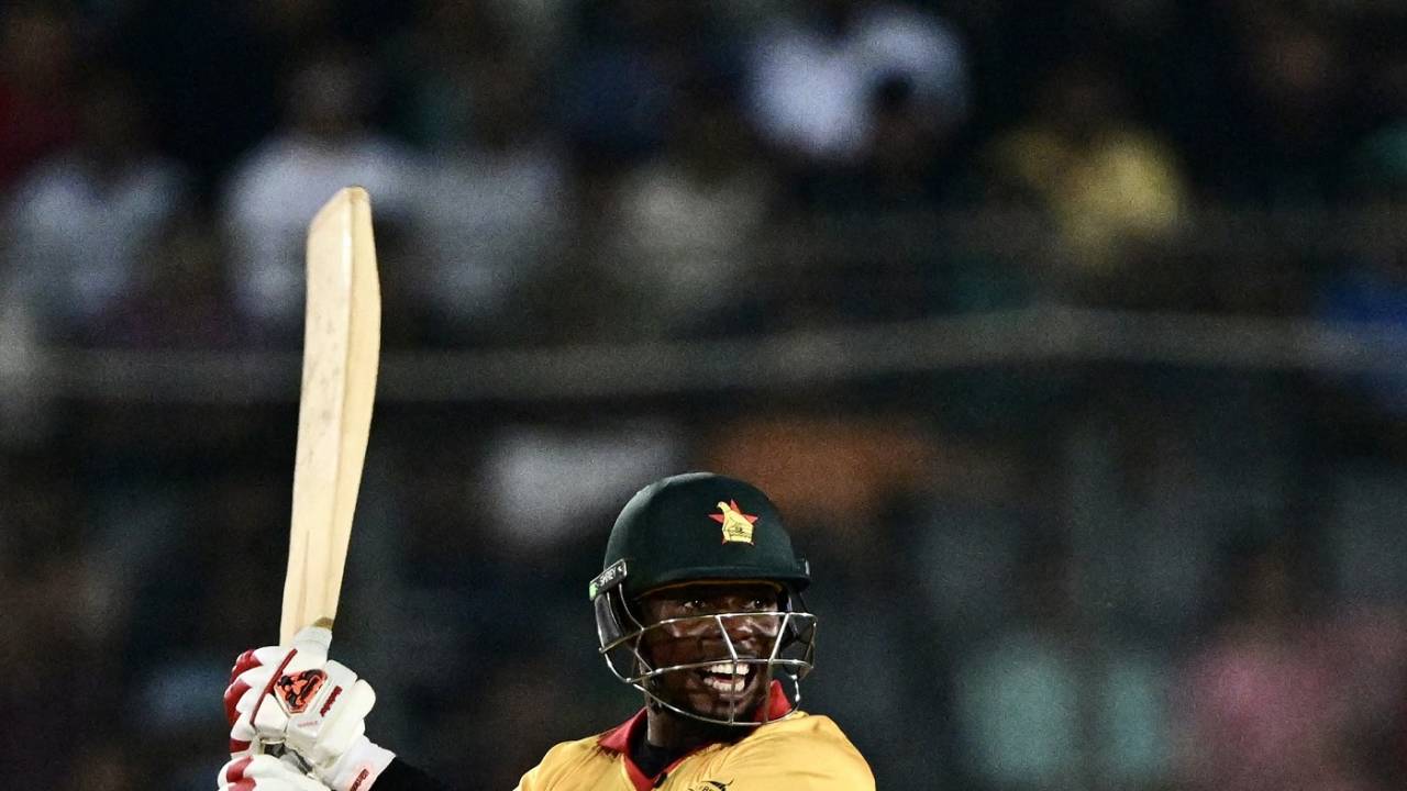 Wellington Masakadza's cameo of 19* from eight balls went in vain, Bangladesh vs Zimbabwe, 4th T20I, Dhaka, May 10, 2024 
