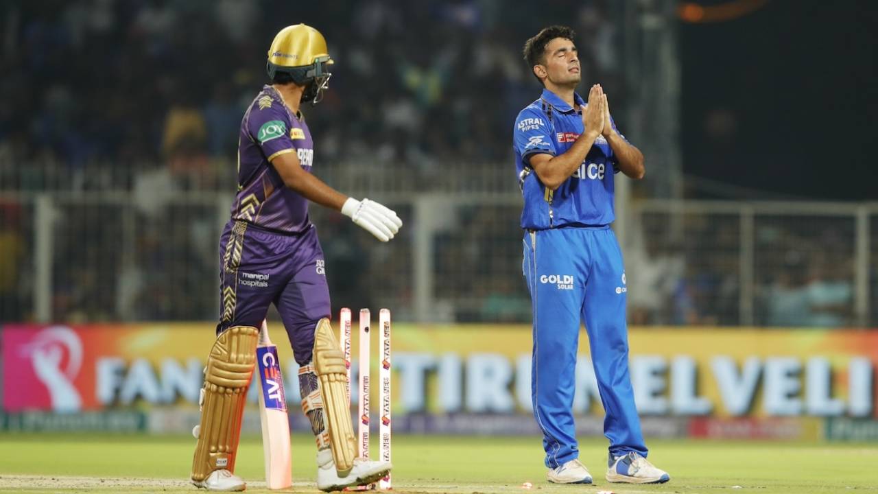 Anshul Kamboj bowled Shreyas Iyer, Kolkata Knight Riders vs Mumbai Indians, IPL 2024, Kolkata, May 11, 2024
