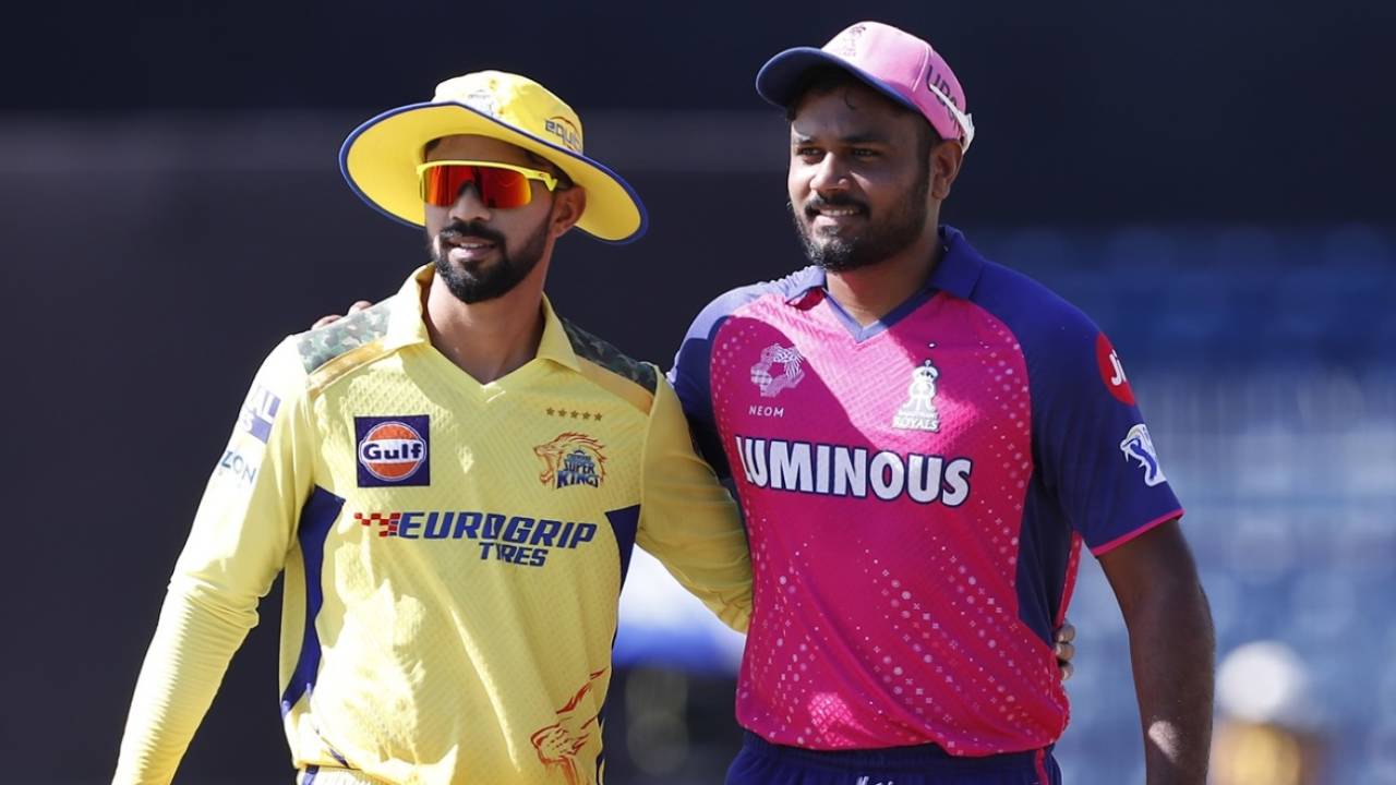 Ruturaj Gaikwad and Sanju Samson at the toss, Chennai Super Kings vs Rajasthan Royals, IPL 2024, Chennai, May 12, 2024