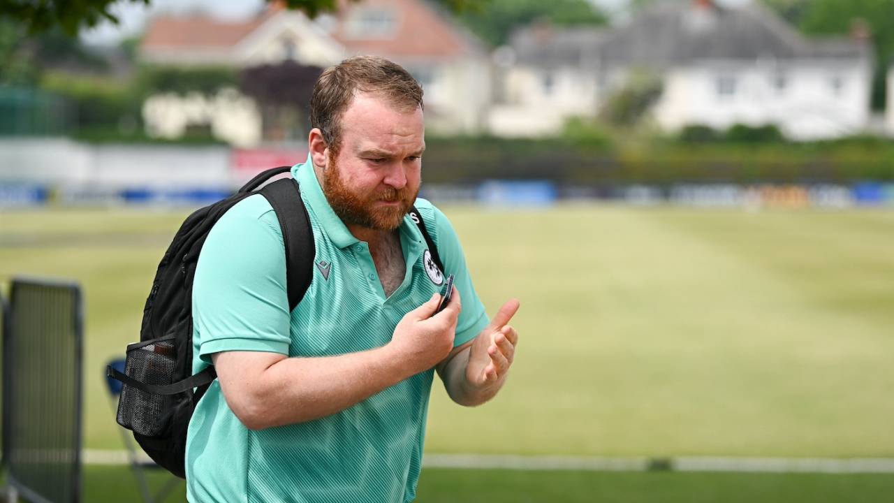 Paul Stirling arrives for the second T20I against Pakistan, Ireland vs Pakistan, 2nd T20I, Dublin, May 12, 2024