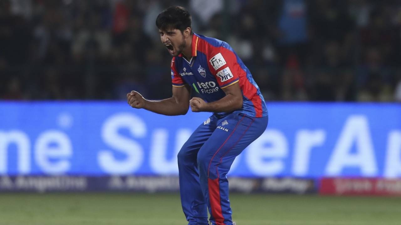 Rasikh Salam Dar roars after dismissing RCB's Impact Player Swapnil Singh, Royal Challengers Bengaluru vs Delhi Capitals, IPL 2024, Bengaluru, May 12, 2024
