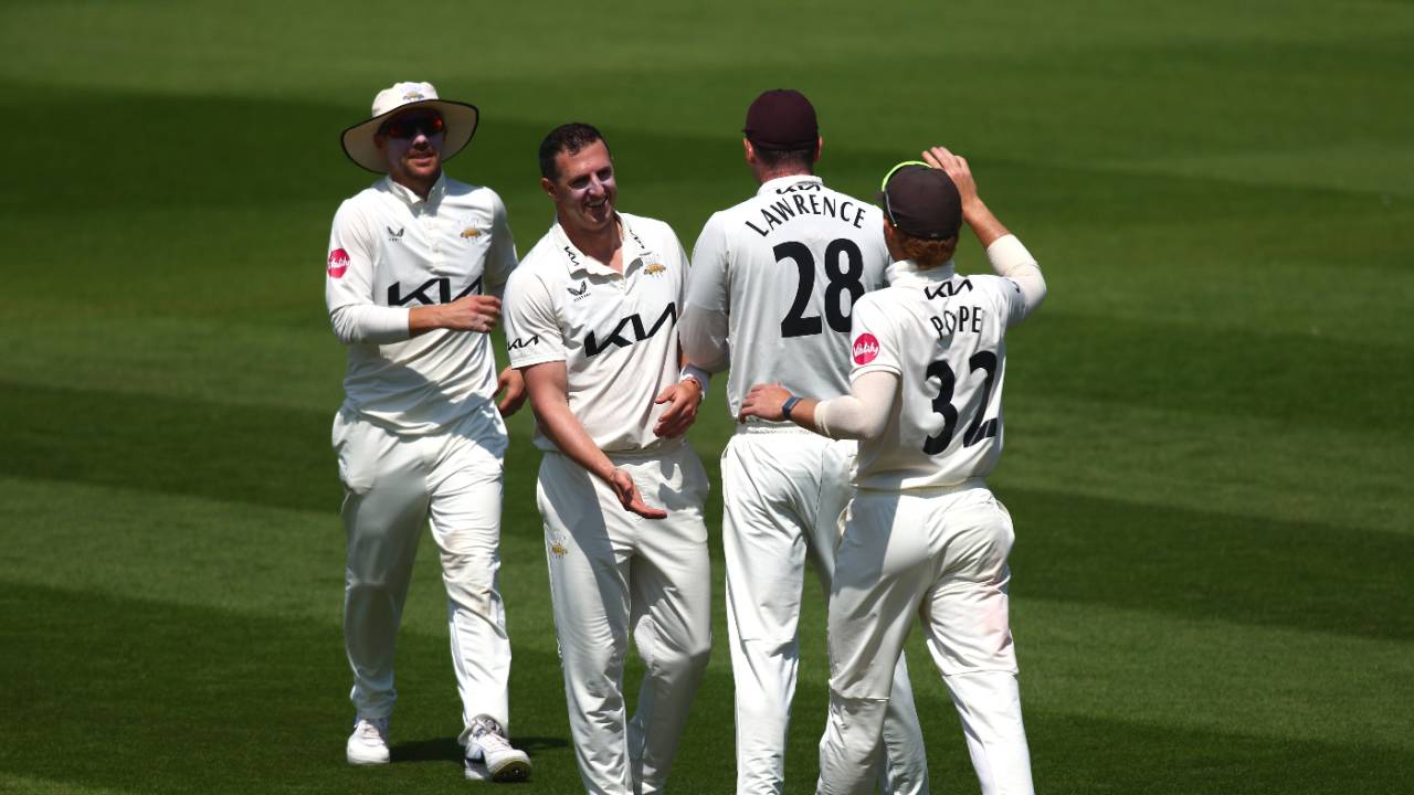 Dan Worrall completed a ten-wicket match haul to overwhelm Worcestershire, Surrey vs Worcestershire, County Championship, The Oval, May 19, 2024