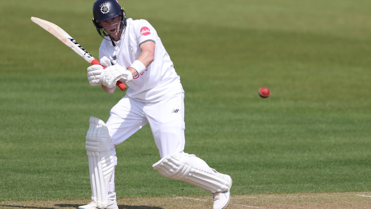 Fletcha Middleton works into the leg side, Hampshire vs Durham, County Championship, Division One, Utilita Bowl, May 10, 2024