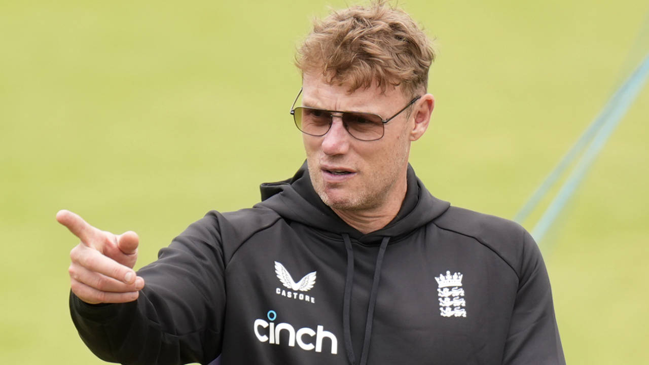 Andrew Flintoff oversees England nets, Headingley, May 20, 2024