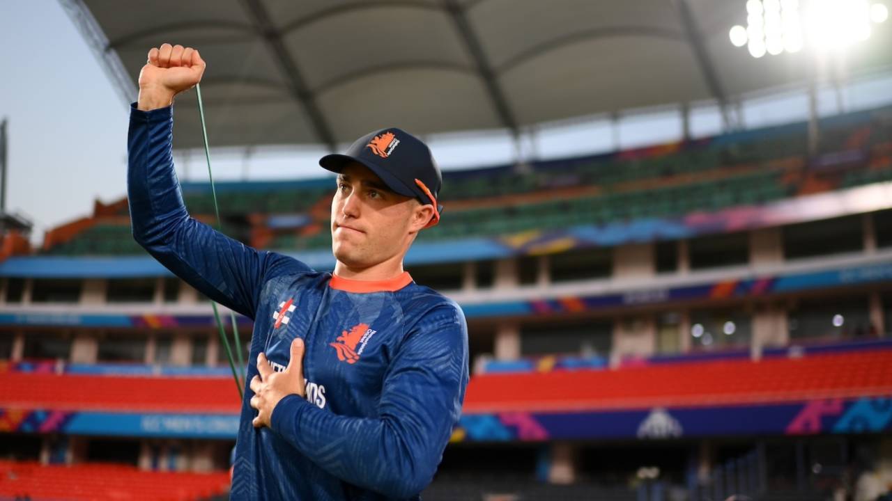 Kyle Klein trains before the game against Pakistan, Netherlands vs Pakistan, ODI World Cup, Hyderabad, October 5, 2023
