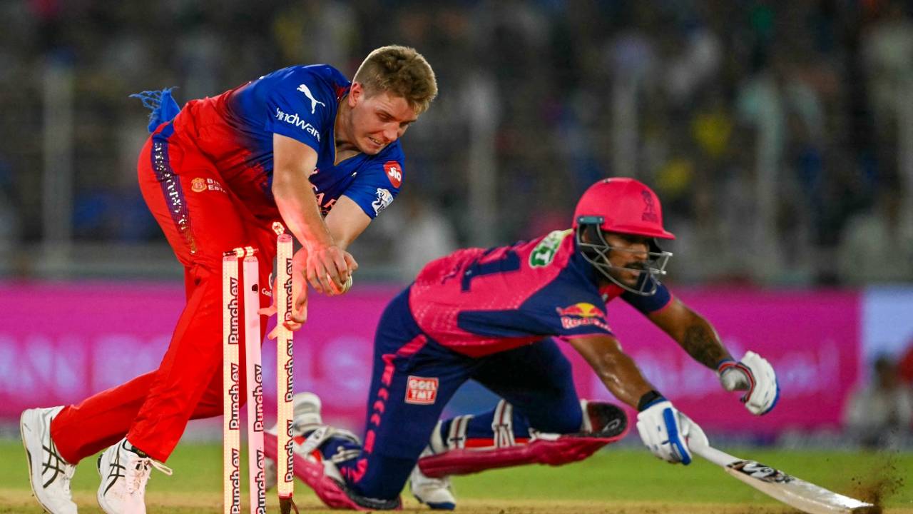 Another angle of the contentious Dhruv Jurel run out, Rajasthan Royals vs Royal Challengers Bengaluru, IPL 2024, Eliminator, Ahmedabad, May 22, 2024 