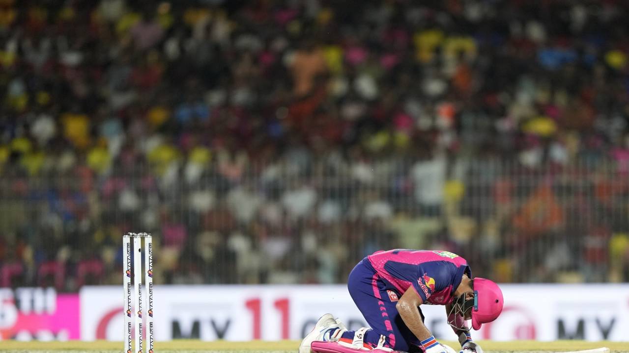 Dhruv Jurel was on his knees after being hit on the throat by a short ball, Sunrisers Hyderabad vs Rajasthan Royals, Qualifier 2, IPL 2024, Chennai, May 24, 2024