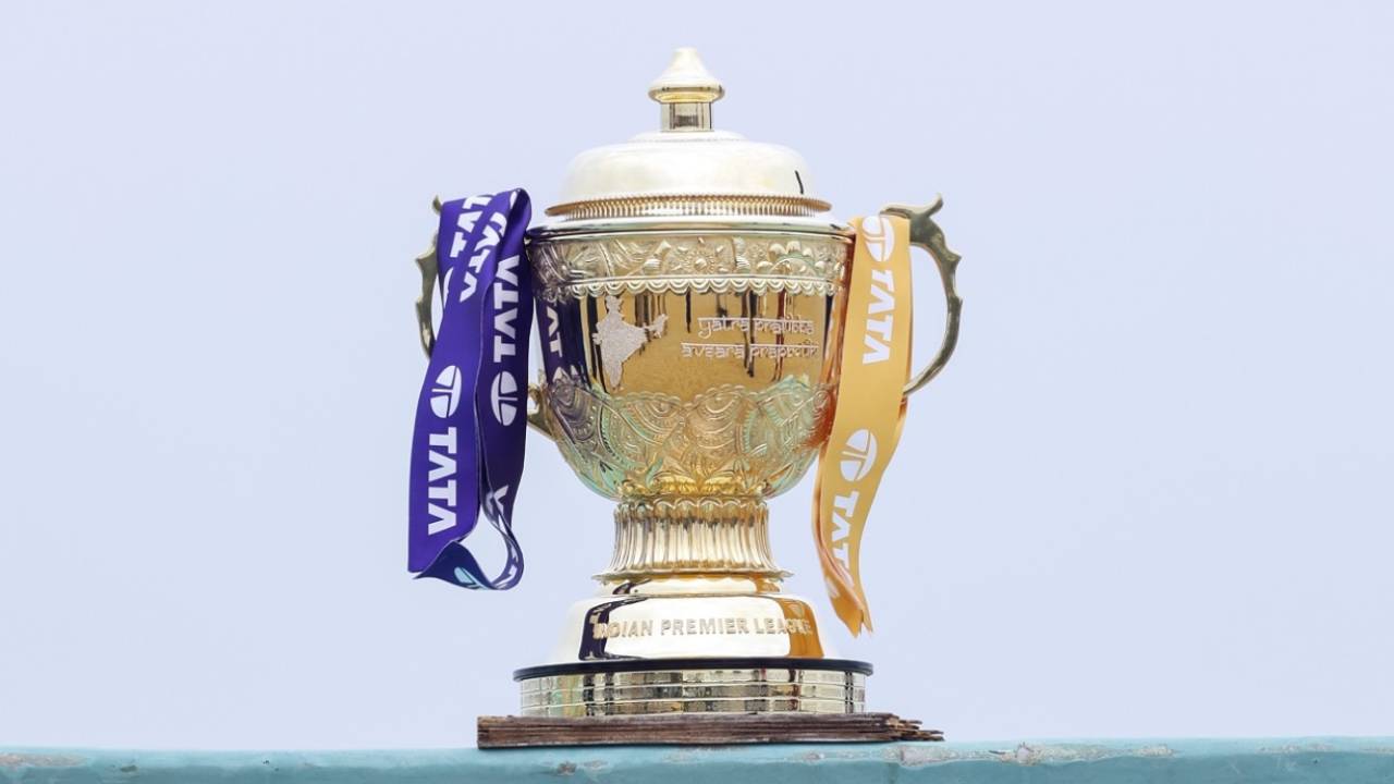 The IPL trophy in all its glory at the Marina beach in Chennai, IPL 2024, Chennai, May 25, 2024