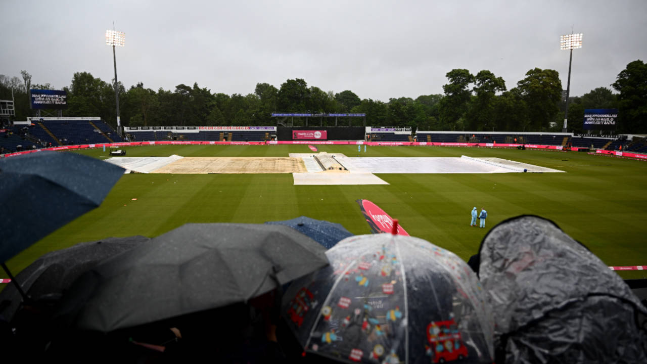 Rain delayed the toss in the third T20I in Cardiff, England vs Pakistan, 3rd T20I, Cardiff, May 28, 2024