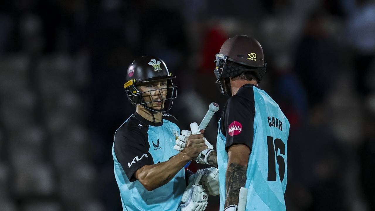 Tom Curran and Jordan Clark's unbeaten stand of 63 took Surrey to victory, Hampshire v Surrey, Vitality Blast, May 30, 2024