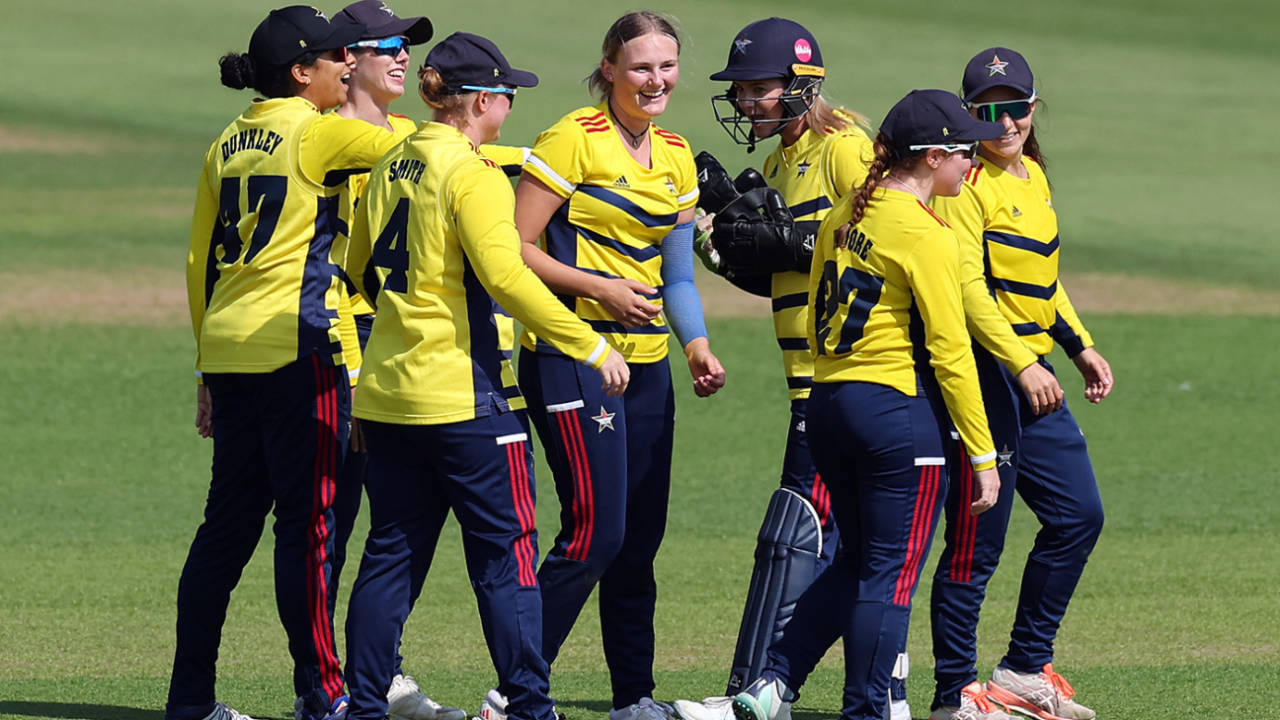 Tilly Corteen-Coleman produced figures of 5 for 19, Northern Diamonds vs South East Stars, Charlotte Edwards Cup, Chester-le-Street, May 31, 2024