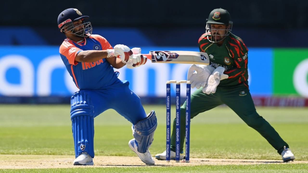 Rishabh Pant brings out the reverse swat, Bangladesh vs India, warm-up game, T20 World Cup, New York, June 1, 2024