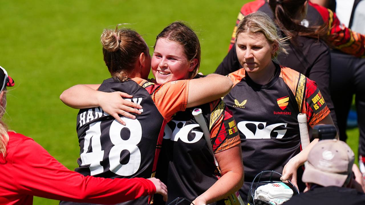 Grace Scrivens crunched an unbeaten 64 to seal victory off the last ball, Charlotte Edwards Cup, Sunrisers vs Northern Diamonds, Northampton, June 2, 2024