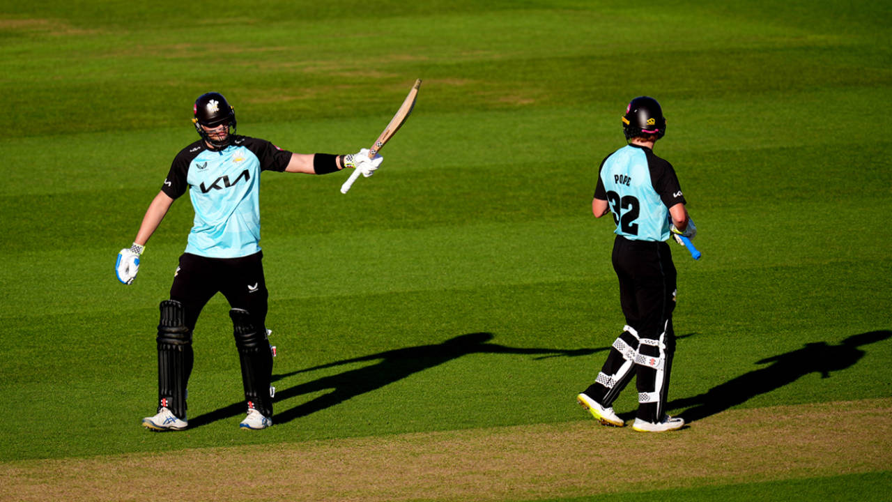 Jamie Smith passed 50 during a century stand with Ollie Pope, Vitality Blast, Surrey vs Somerset, Vitality Blast, The Oval, June 2, 2024