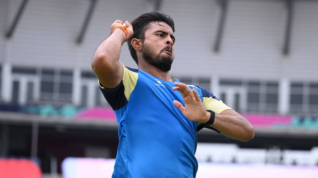 Gulsan Jha bowls during a practice session, T20 World Cup, Dallas, June 3, 2024