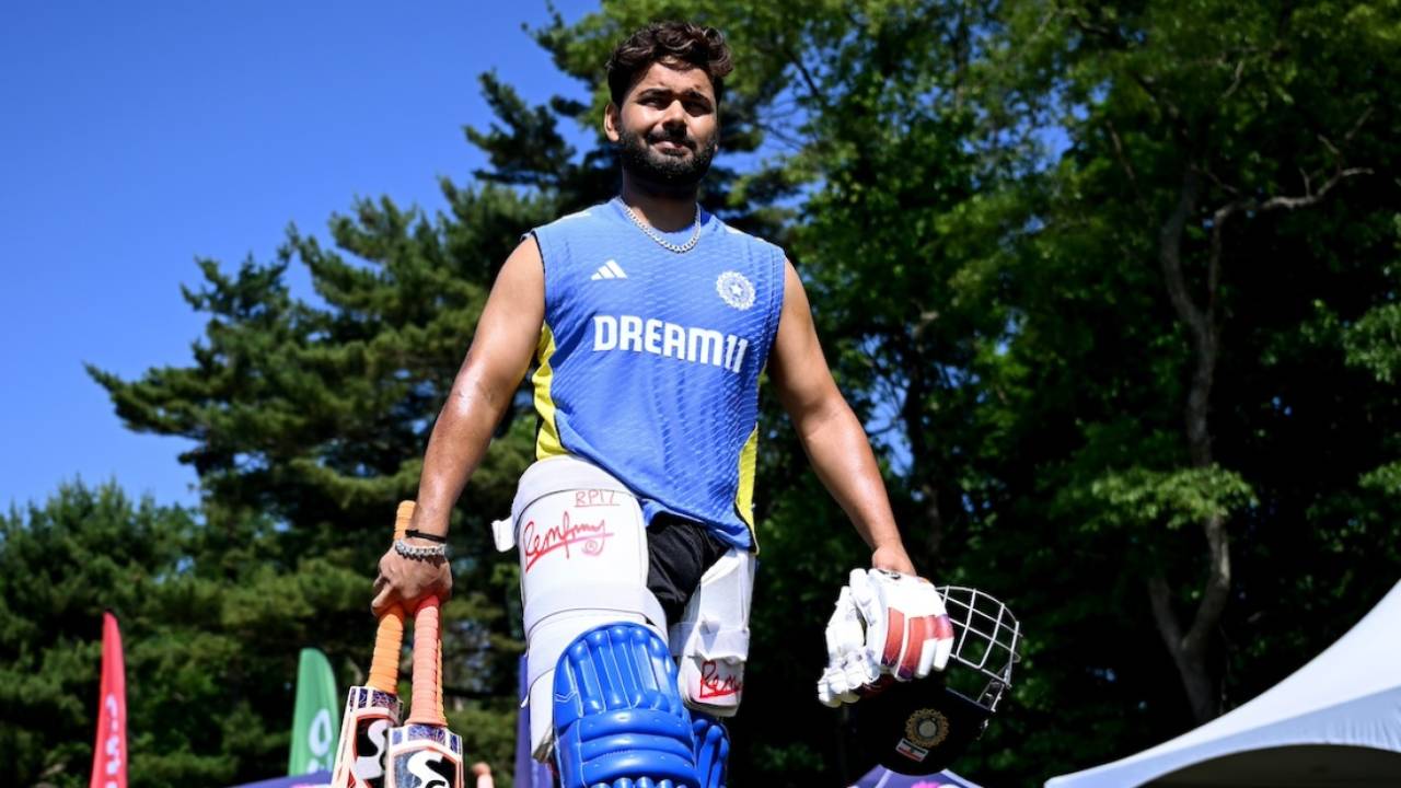 Rishabh Pant at practice on the eve of India's T20 World Cup opener against Ireland in New York, June 4, 2024