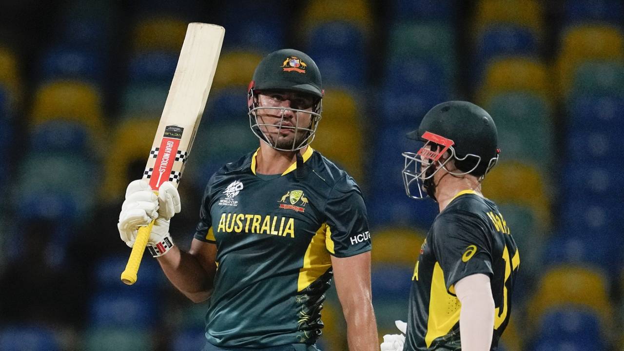 Marcus Stoinis and David Warner scored fifties to boost Australia, Australia vs Oman, T20 World Cup, Bridgetown, June 5, 2024