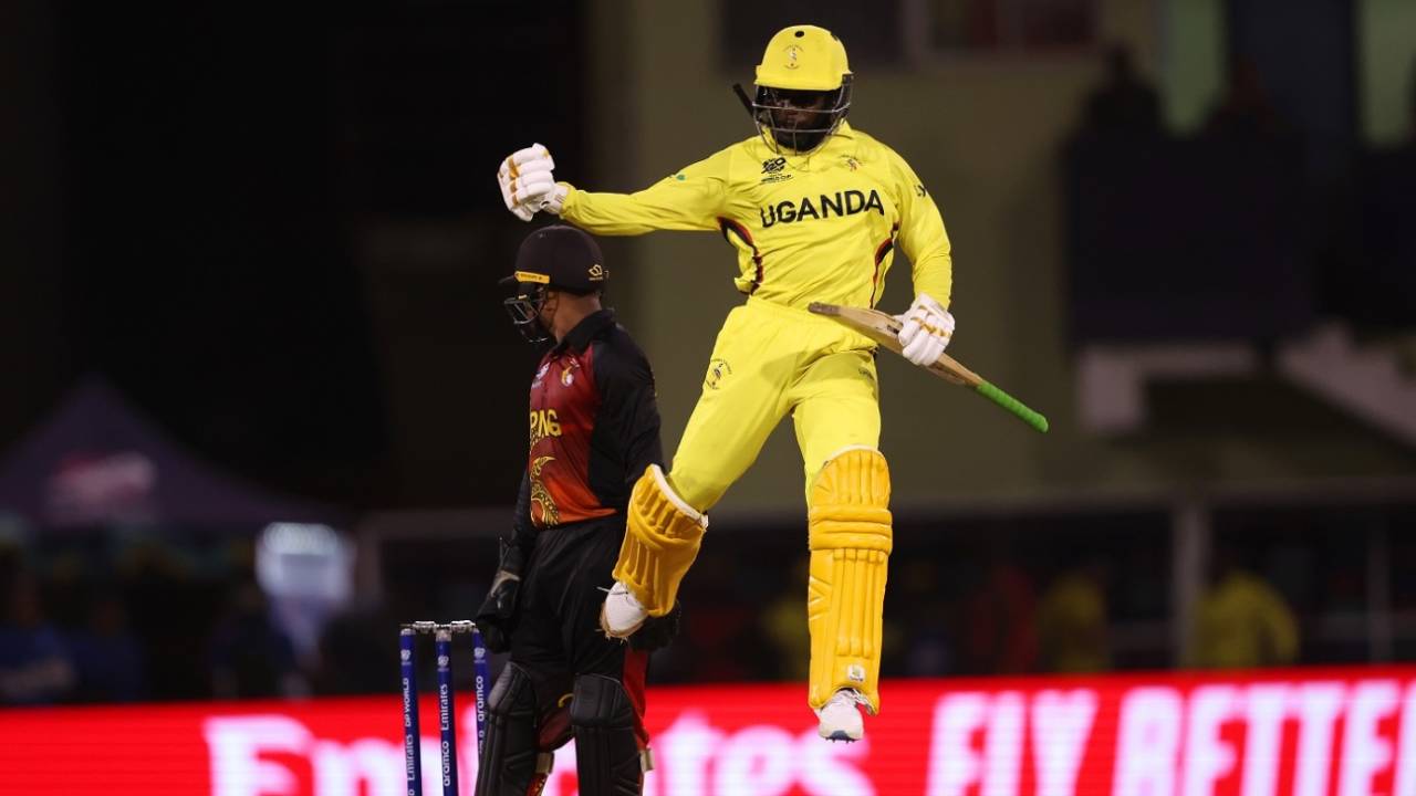 Uganda's winning moment, Papua New Guinea vs Uganda, T20 World Cup, Providence, June 5, 2024