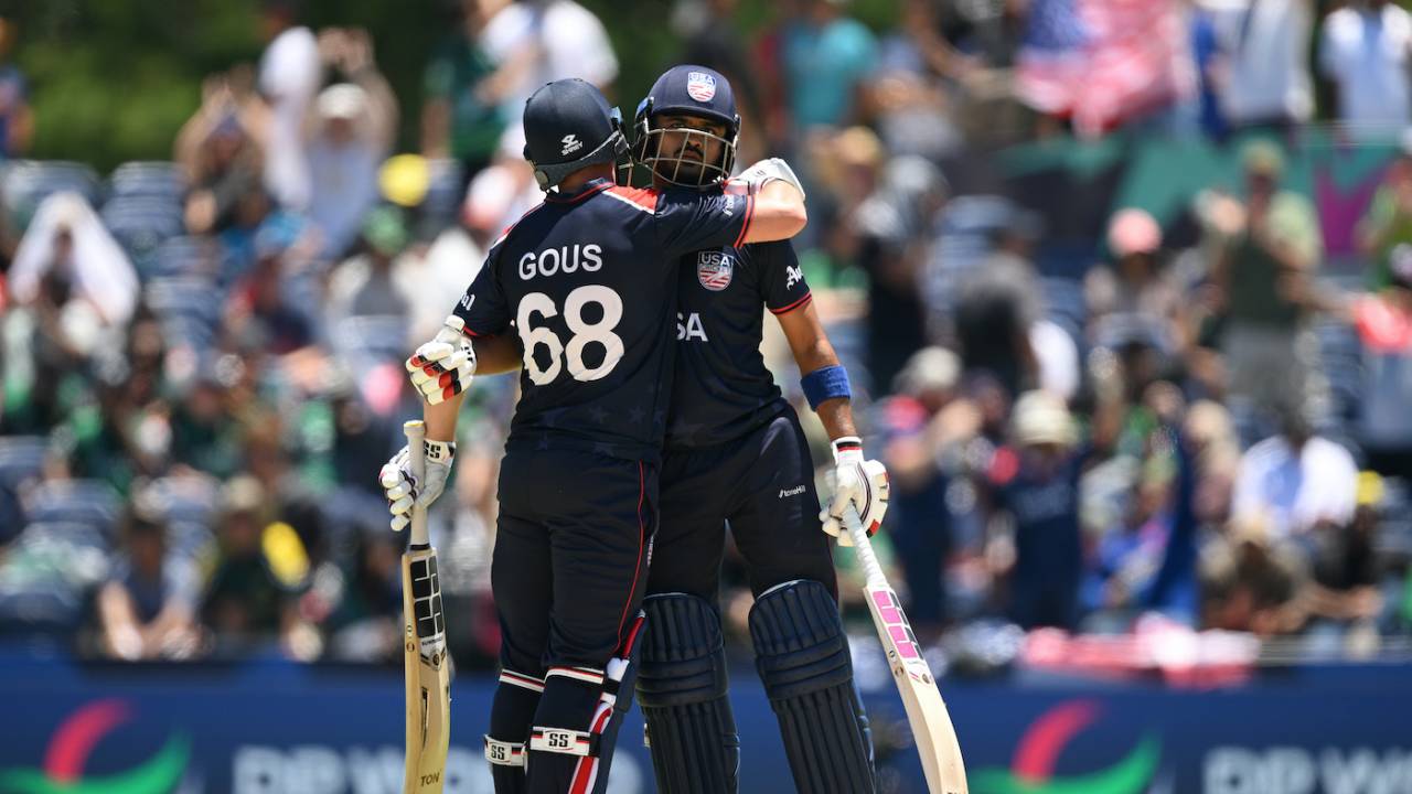 Monank Patel and Andries Gous were rarely troubled during their partnership, T20 World Cup 2024, USA vs Pakistan, Dallas, June 6 2024