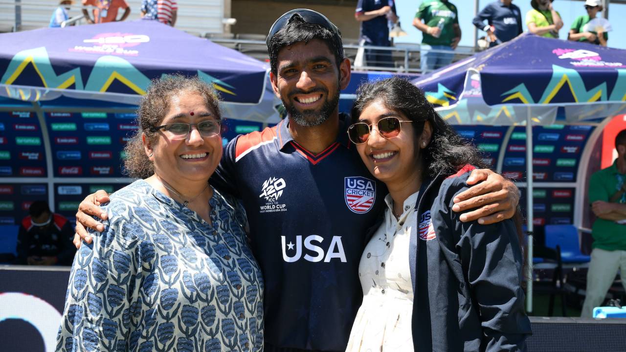Saurabh Netravalkar and his family are delighted after USA's historic win, T20 World Cup 2024, USA vs Pakistan, Dallas, June 6 2024