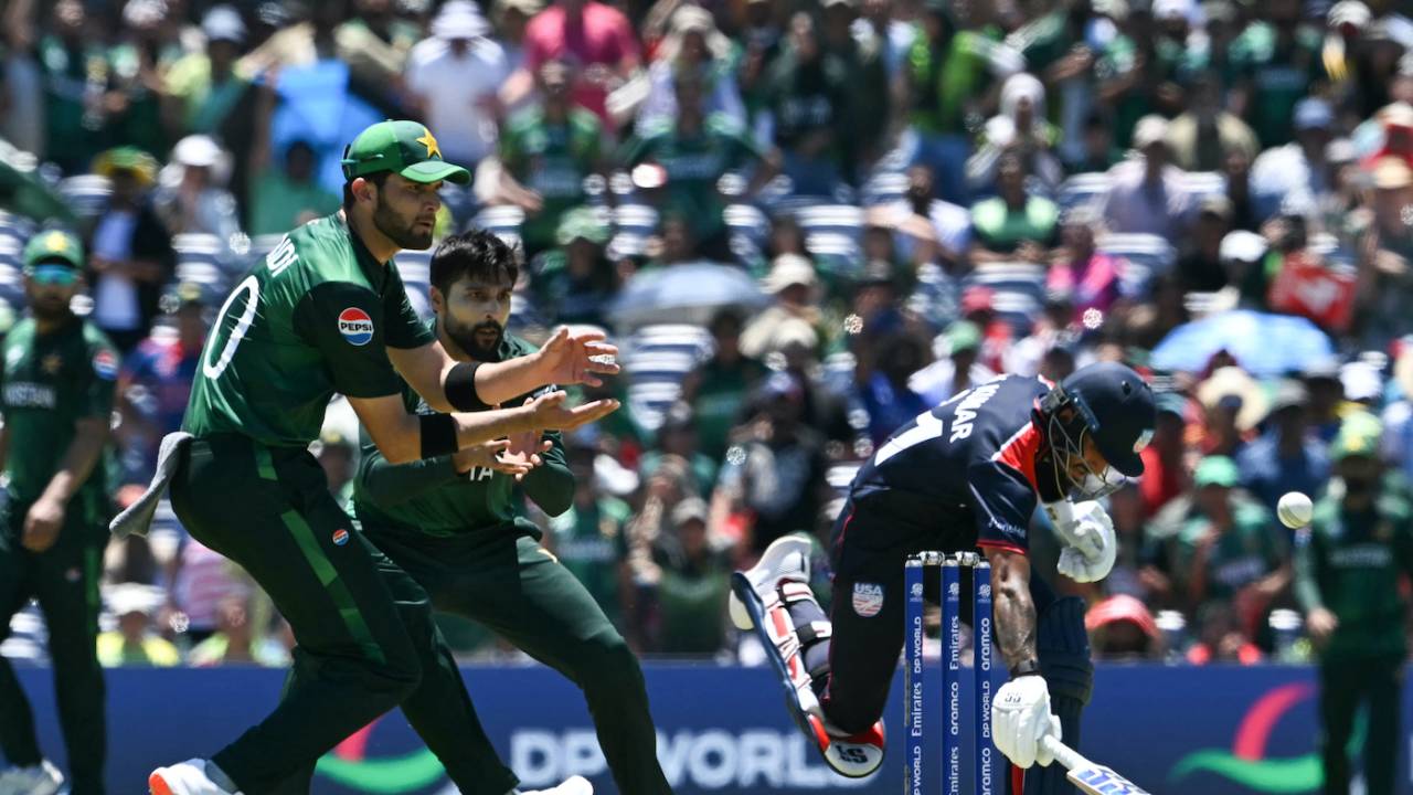 Shaheen Afridi and Mohammad Amir were unable to run Nitish Kumar out, T20 World Cup 2024, USA vs Pakistan, Dallas, June 6 2024