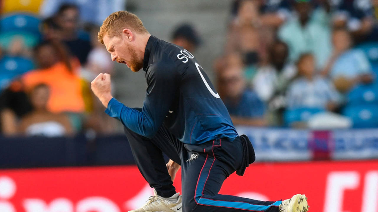 Bernard Scholtz celebrates the wicket of Matthew Cross, Namibia vs Scotland, T20 World Cup, Barbados, June 6, 2024