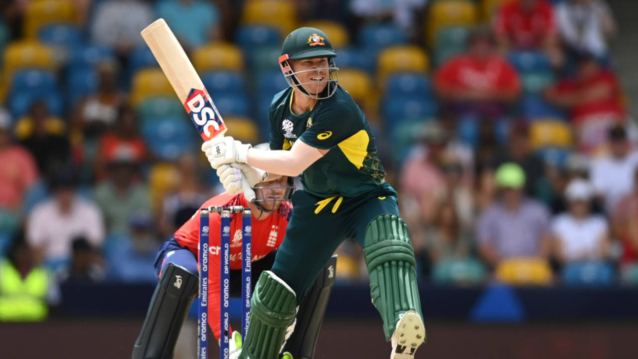 David Warner ignited Australia's innings with 39 from 16 balls, Australia vs England, T20 World Cup 2024, Bridgetown, June 8, 2024