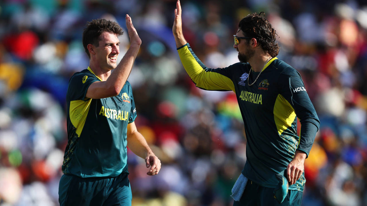 Pat Cummins picked up economical figures of 2 for 23, Australia vs England, T20 World Cup 2024, Bridgetown, June 8, 2024