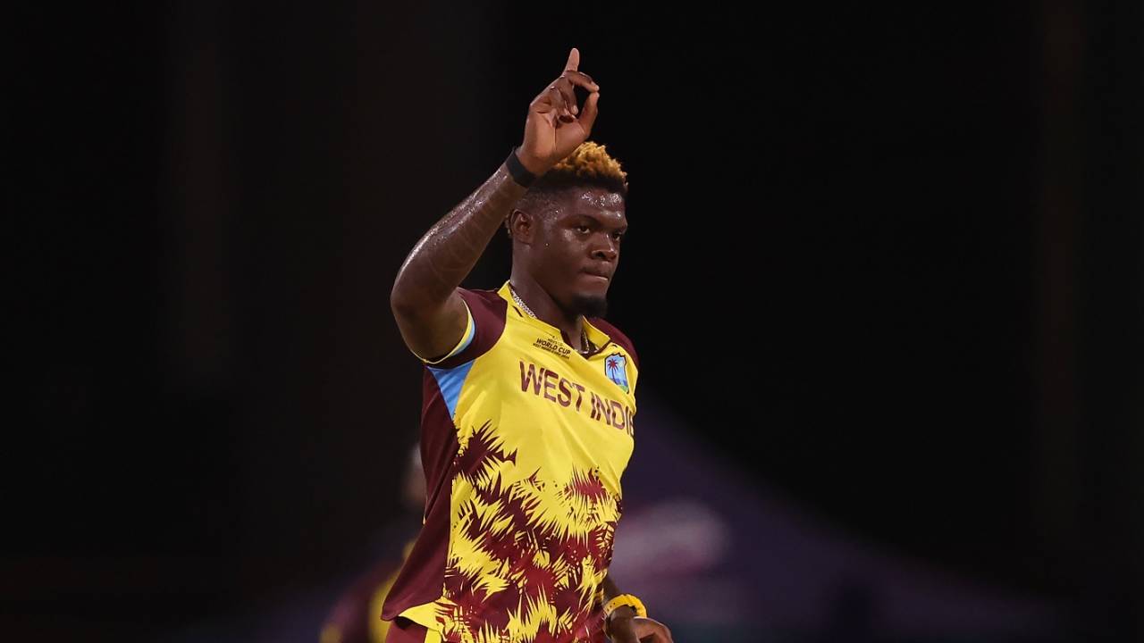 Alzarri Joseph bounced Brian Masaba out, West Indies vs Uganda, Men's T20 World Cup 2024, Guyana, June 8, 2024