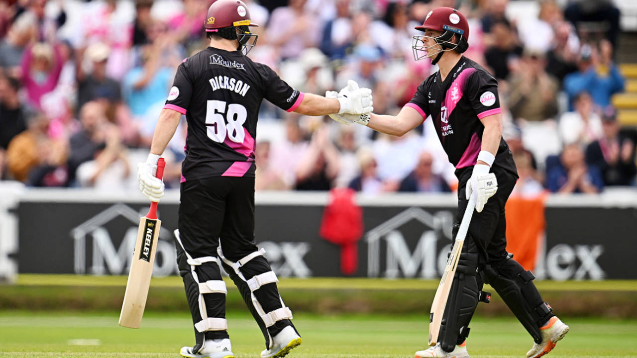 Sean Dickson and Tom Abell put on a century stand, Somerset vs Nottinghamshire, Vitality Blast, Taunton, June 9, 2024
