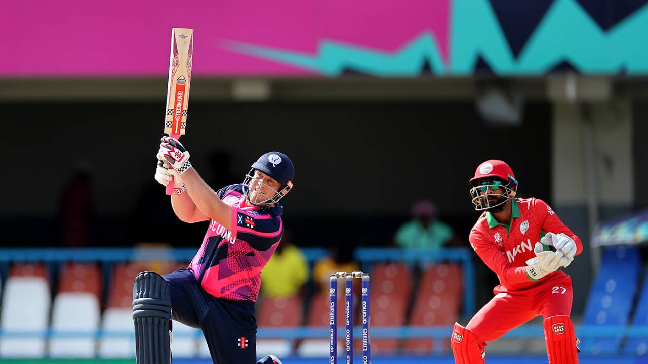 George Munsey belted six boundaries in his 41 from 20, Scotland vs Oman, T20 World Cup, Antigua, June 9, 2024