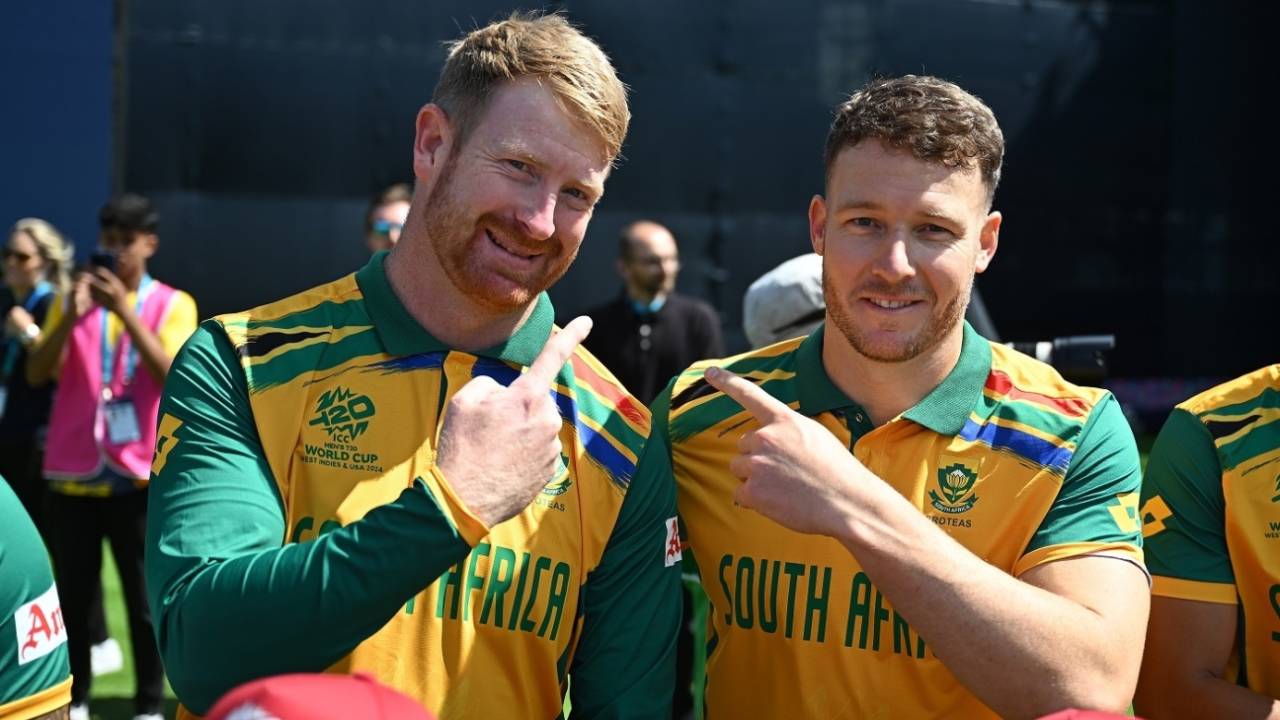 Heinrich Klaasen and David Miller pose for a picture ahead of the game, Bangladesh vs South Africa, T20 World Cup 2024, New York, June 10, 2024