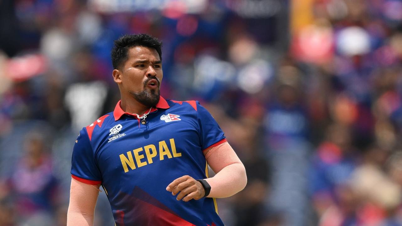 Karan KC did not have wickets to show for his bowling effort, Nepal vs Netherlands, T20 World Cup 2024, Dallas, June 4, 2024