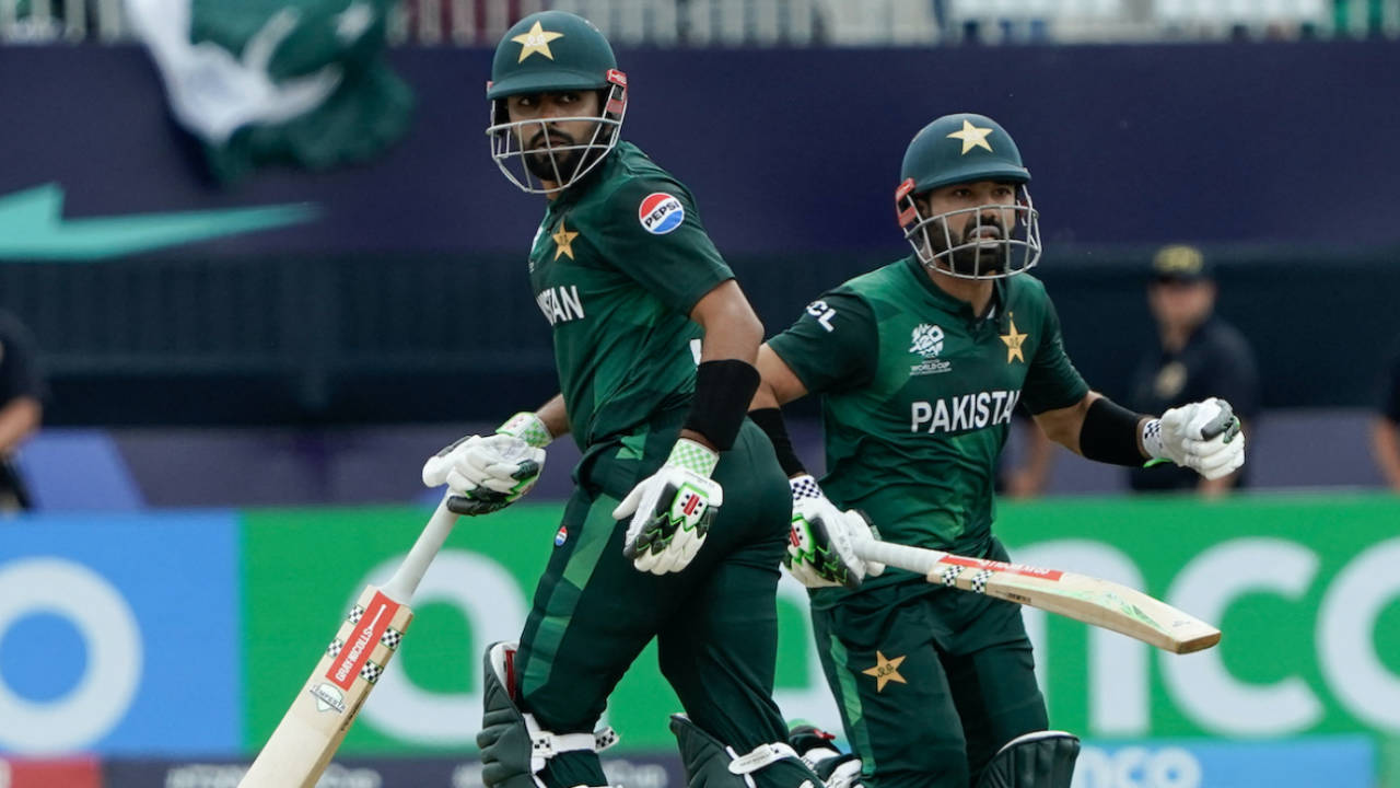 Babar Azam and Mohammad Rizwan added 63 off 62 balls for the second wicket, Canada vs Pakistan, T20 World Cup 2024, New York, June 11, 2024