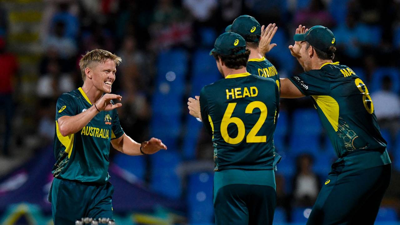 Nathan Ellis was back in the side and back in the wickets, Australia vs Namibia, T20 World Cup 2024, North Sound, June 11, 2024
