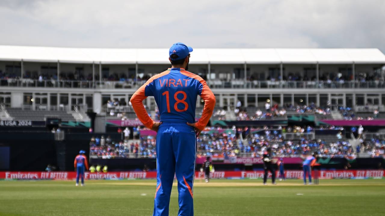 Virat Kohli has his eyes fixed on the action, USA vs India, T20 World Cup 2024, New York, June 12, 2024