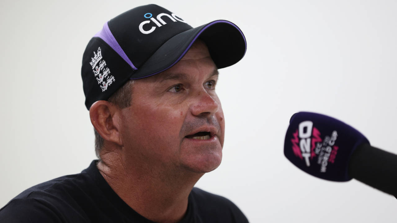 Matthew Mott is under pressure with England facing an early exit from the T20 World Cup, Antigua, June 12, 2024