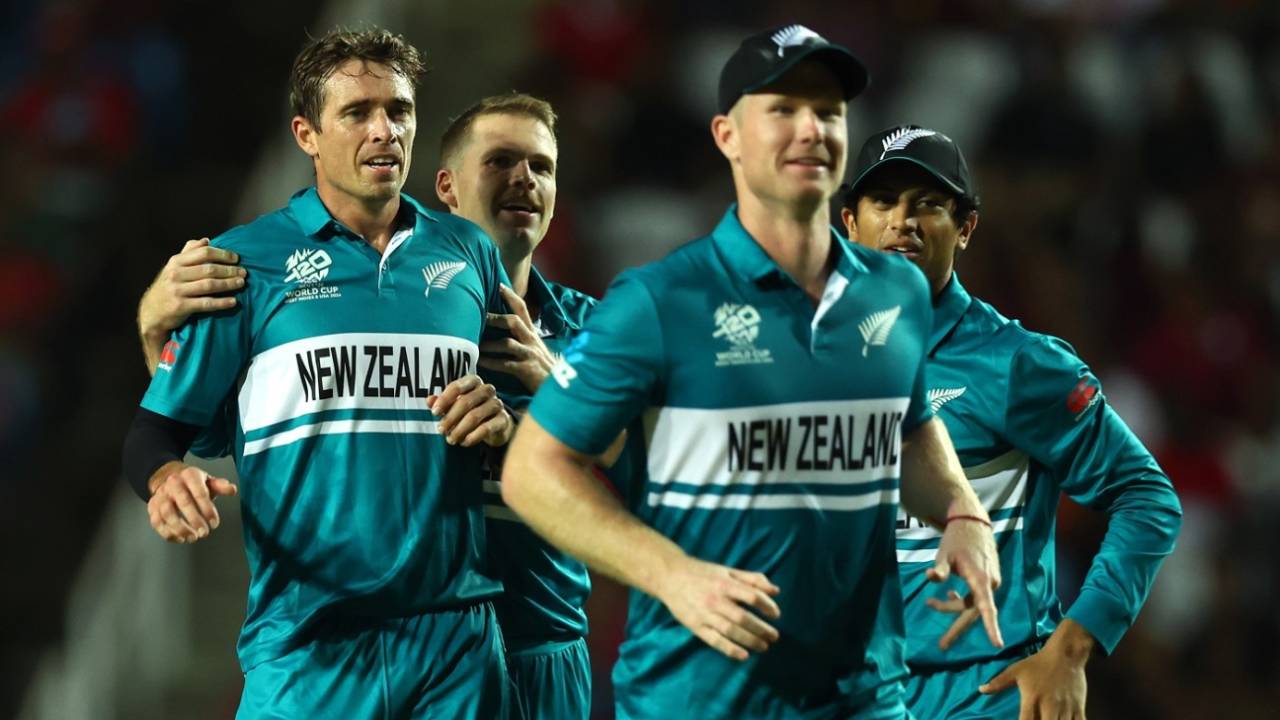 Tim Southee led New Zealand's charge in the powerplay, West Indies vs New Zealand, Men's T20 World Cup 2024, Tarouba, June 12, 2024