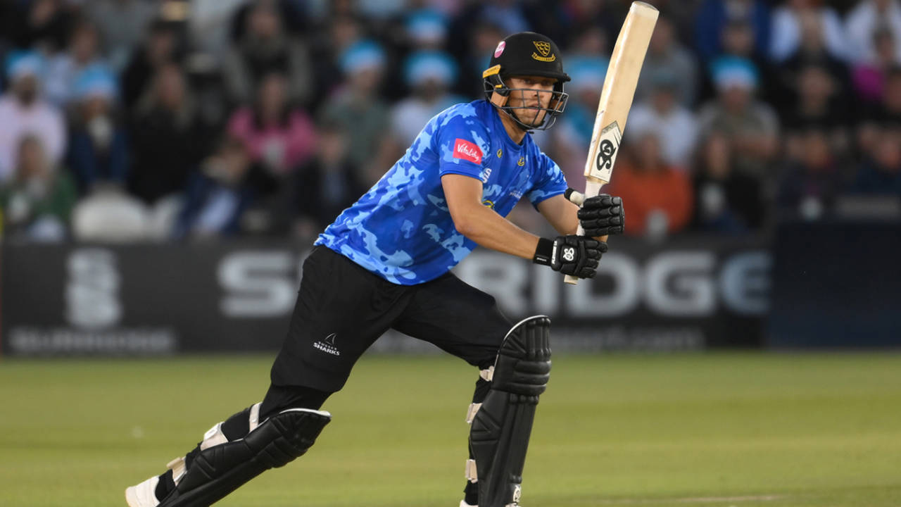 Harrison Ward in action, Vitality T20 Blast, Sussex Sharks vs Essex Eagles, Hove, July 01, 2022